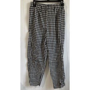 Nasty Gal Pants Womens 4 Black White Plaid Gingham Check Pockets‎ Button Hi Rise